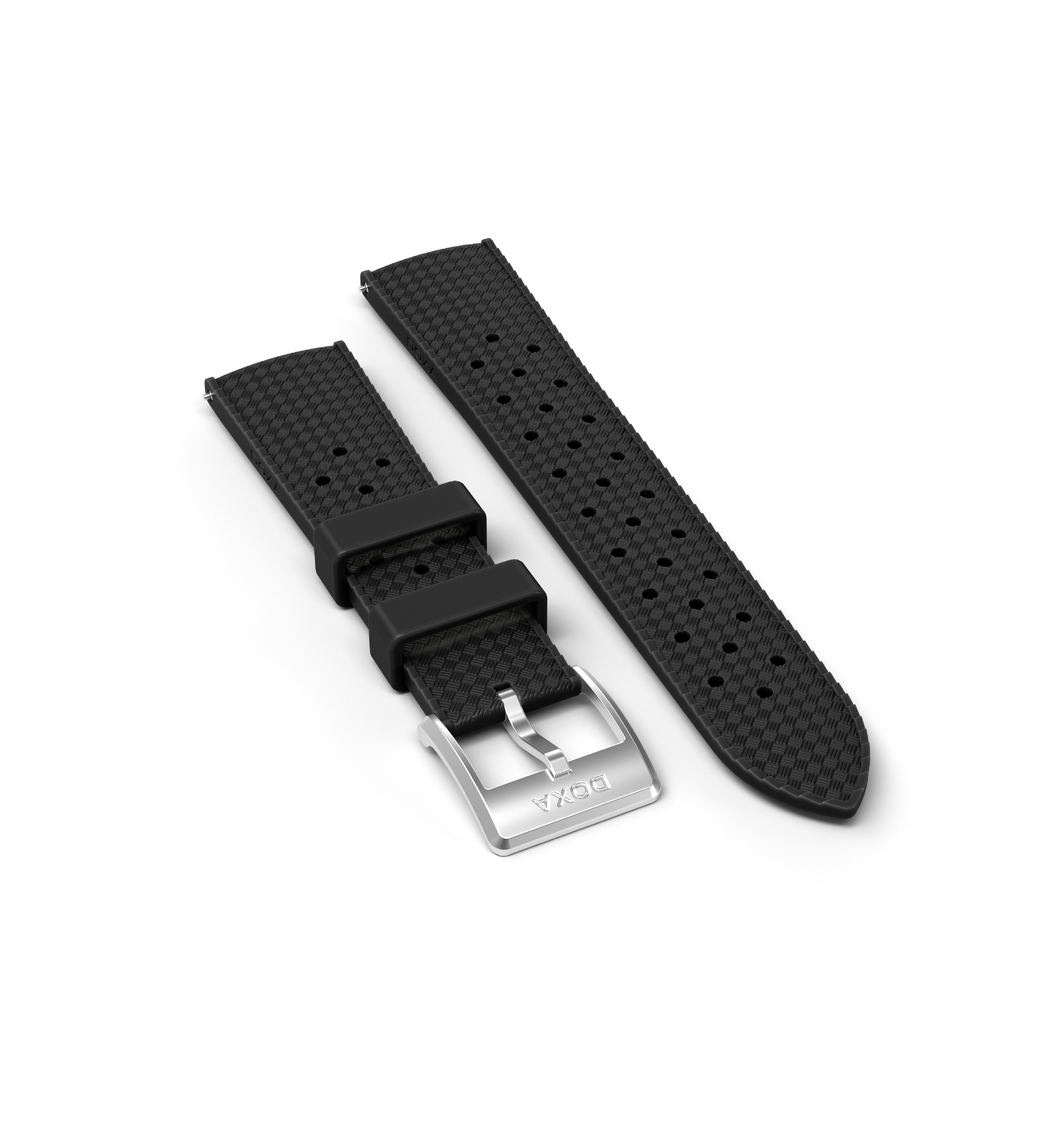 Rubber Dive Flex strap with pin buckle, Black