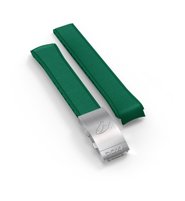 Bracelet en caoutchouc avec boucle déployante réglable, vert