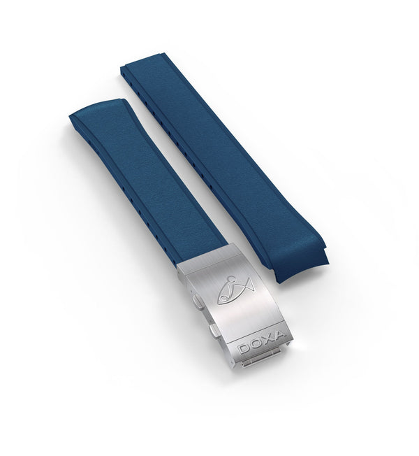 Bracelet en caoutchouc avec boucle déployante réglable, bleu marine