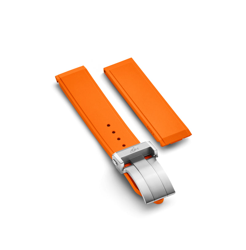 Bracelet en caoutchouc avec boucle déployante, Orange