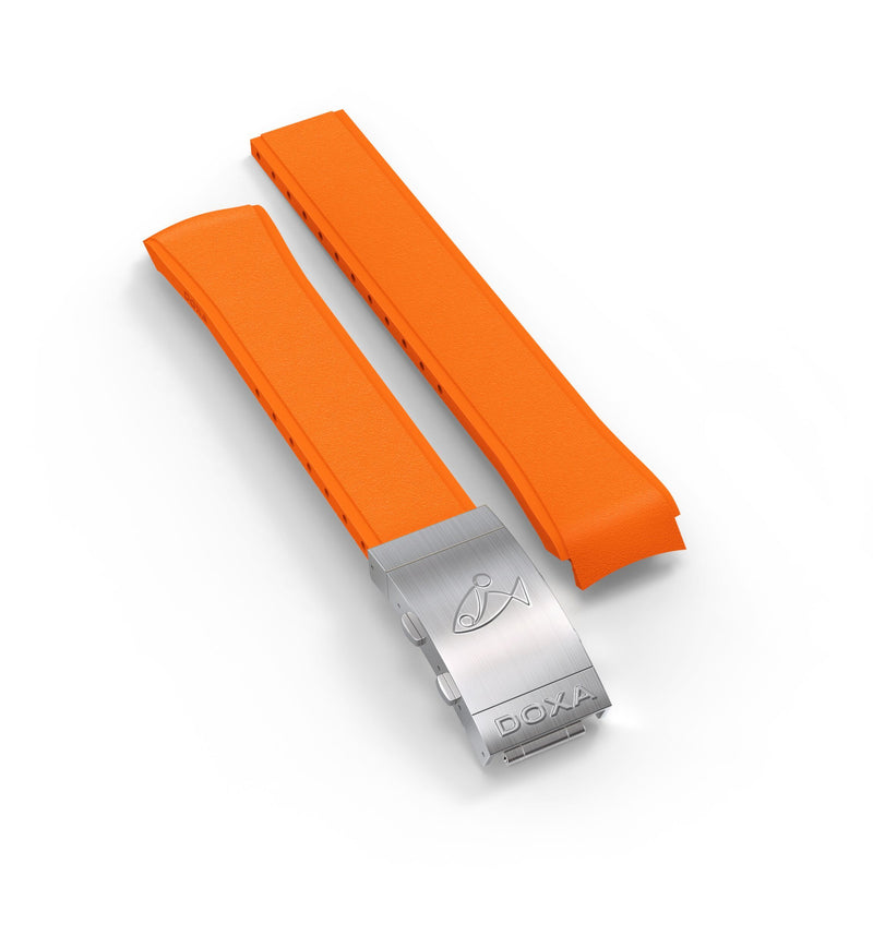 Bracelet en caoutchouc avec boucle déployante réglable, orange